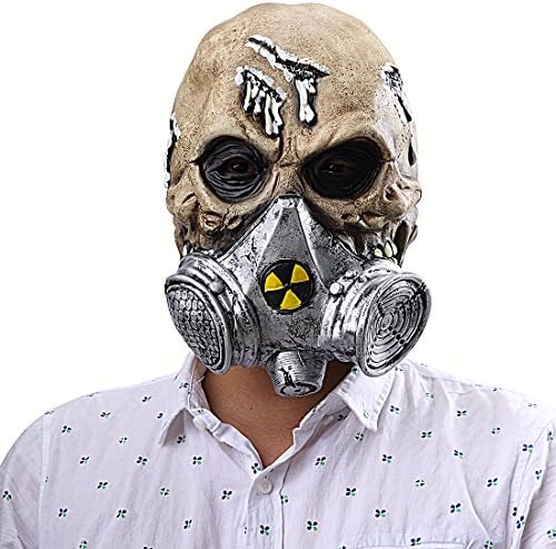 Zhuoxin Halloween Horrific Costume Latex Overhead Gas Mask for Adult (Gas Mask)