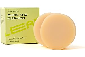 Leaf Shave | Leaf Shaving Soap Bar - All-Natural, Fragrance-Free Soap for Grooming and Skin Preparation for Women & Men, 1.5 oz - Unscented, 2-Pack