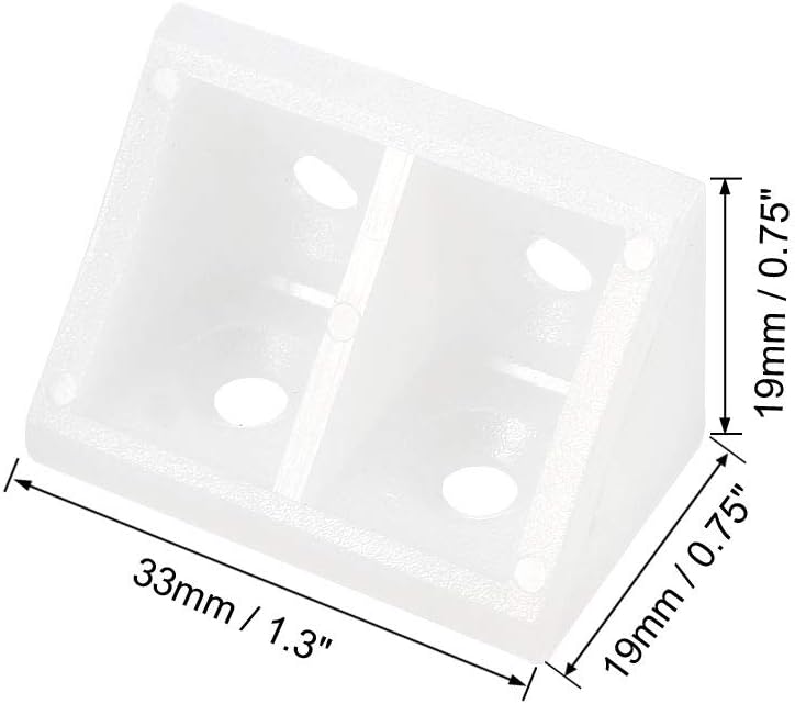 sourcing map Shelf Cabinet Door 90 Degree Plastic Corner Braces 4 Holes Angle Bracket, 100 Pcs, 4 Holes - 100 Pcs - Image 4
