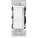 Leviton Decora Slide Dimmer Switch Antimicrobial Treated for Dimmable LED, Halogen and Incandescent Bulbs, DSL06-2AW, White