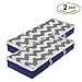 Zipcase Flexible Zippered Underbed Storage Bag (Pack of 2) Breathable Polypropylene Storage Bags for Blankets Clothes, Shoes, and Linens 18 x 42 x 6 inches - Navy blue