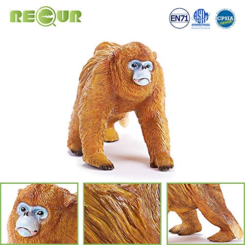 RECUR Male Golden SnubNosed Monkey Figurine Realistic Hand Painted Toy