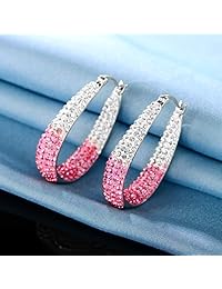 GEMSME - Pendientes de aro chapados en oro de 14 quilates para mujer