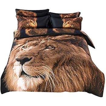 Amazon Com Alicemall 3d Lion Comforter Set King Size Big Lion