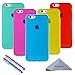 iPhone 6 / 6s Case, Wisdompro 5 Pack Bundle of Clear Jelly Color Soft TPU GEL Protective Case Covers (Blue, Aqua Blue, Hot Pink, Yellow, Red) for Apple 4.7