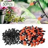 AGSIVO 50pcs Irrigation Drip Kit Garden Adjustable Sprinkler with 3 Tee Irrigation Misting Dripper Drip Head 