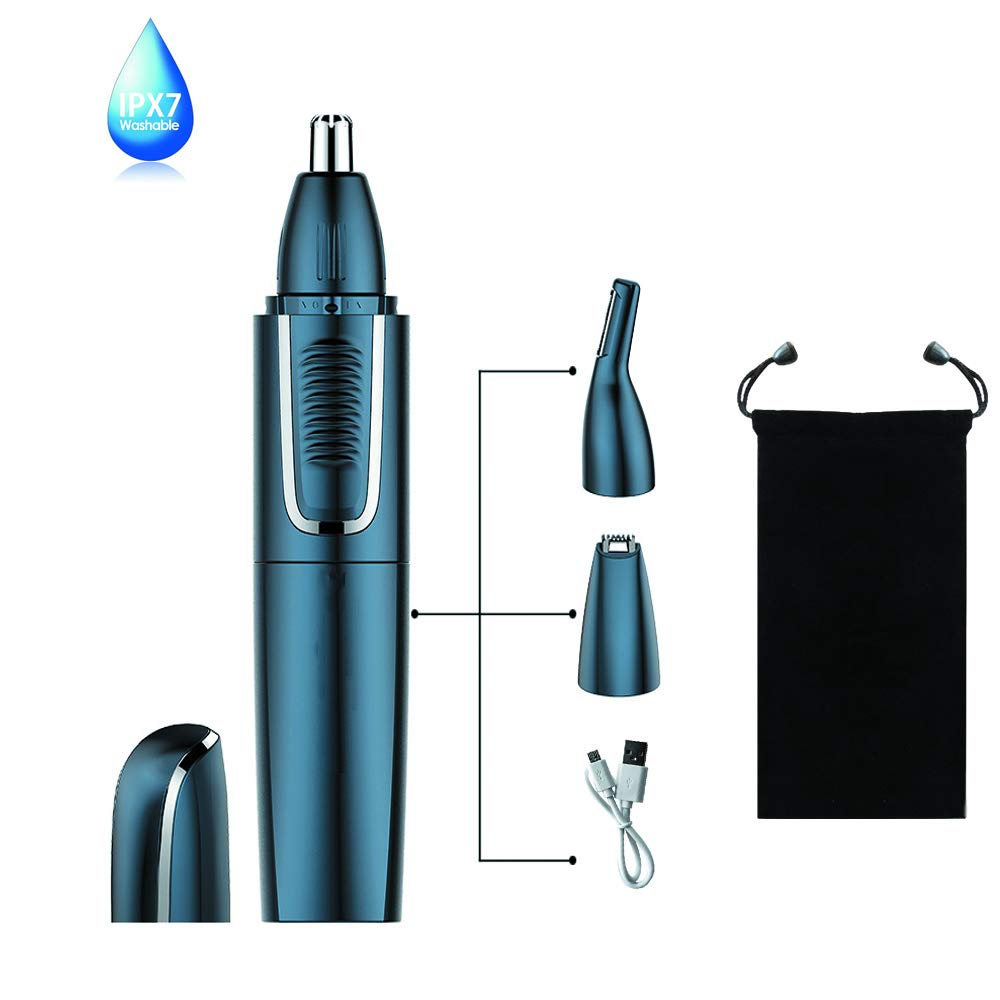Nose Ear Hair Trimmer Clipper,Precision Groomer,Electric Nostril Painless Eyebrow Facial Hair Detail,for Ears, Brow,Facial,Hair Detail,USB charging,IPX7 Waterproof,Durable,Easy Cleansing,MuteMotor