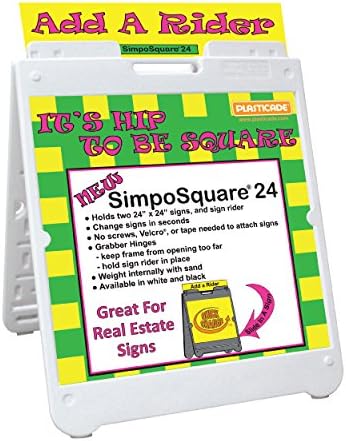 The Simpo Square 24" Portable Sign Stand in WHITE