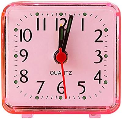 Beep Alarm Clock Classic Silent Quartz Desk Alarm Clock battery Powered Nightlight Analog Silent Clock (Red)