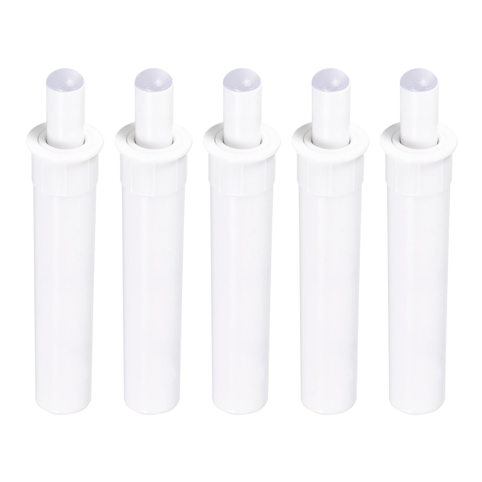 DTGN 60x 9.2mm(LxW) Magnetic Touch Latch - 5 Pack - Good for Kitchen Cupboard Drawer Furniture - Plastic Catch Magnetic Push Open Latch - White