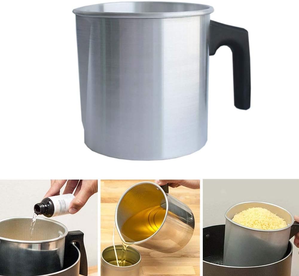 LATRAT Kerzenschmelztiegel Aus Metall – 1,2 Liter Fassungsvermögen | Für Wachs, Duftkerzen, Seifenherstellung | Mit Ausgießer