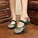 AvaCostume Women's Buddhism Totem Embroidery Casual Mary Jane Shoes, Green 39
