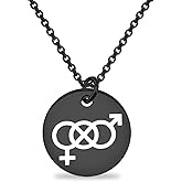 CENWA Bisexual Pendant Necklace Proud Symbolic LGBT Jewelry Gay Pride Bisexual Pride Necklace LGBT Pride Gift