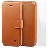TANNC iPhone 5S Case iPhone SE Case [Screen Protector Included] Flip Leather Wallet Phone Case [Layered Dandy] - [Card Slot][Flip][Wallet] - For Apple iPhone 5S / SE Devices - Light Brown