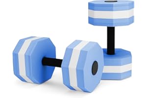 CARPERIPHER Aquatic Dumbbells, Set of 2 Water Aerobic Exercise Foam Dumbbell Pool Resistance, Detachable Water Aqua Fitness Barbells Hand Bar Exercises Equipment for Weight Loss
