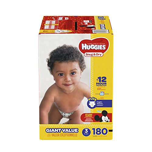 HUGGIES Snug & Dry Diapers, Size 3, 180 Count, GIANT PACK (Packaging May Vary) HUGGIES Snug & Dry Diapers, Size 3, 180 Count, GIANT PACK (Packaging May Vary)