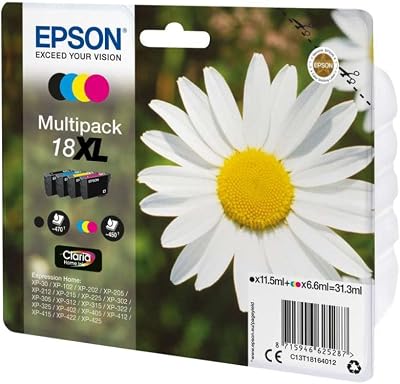 Epson 18XL Daisy Multipack XL High Yield 4 Colour Ink Cartridges Claria Home