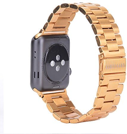 Kanteband Stainless Steel Apple Watch Bands Replacement 42mm - Solid Metal Business Strap for Large iWatch Series 3/2/1 - Adjustment Tools as Free Promotion GIFT, Gold