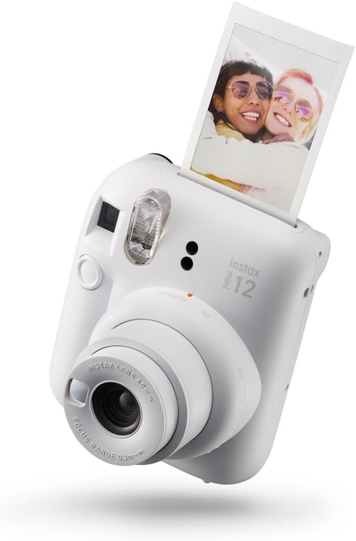 Instax Mini 12 Camera Clay White by Instax – Auto Exposure Selfie Mirror