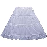 MuchXi Flower Girl Girls' 3 Hoops Petticoat Puffy Full Slip Kids Crinoline Swing Skirt