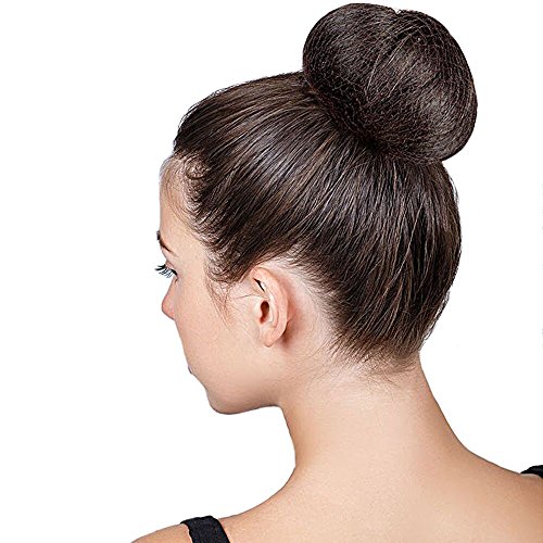 FJSM Nylon Invisible Mesh Hair Bun Net Cover Hair Weaving Bulk Net 50cm Elastic Edge for Ballet Dance Cooking Horseriding (20pcs) (Coffee)