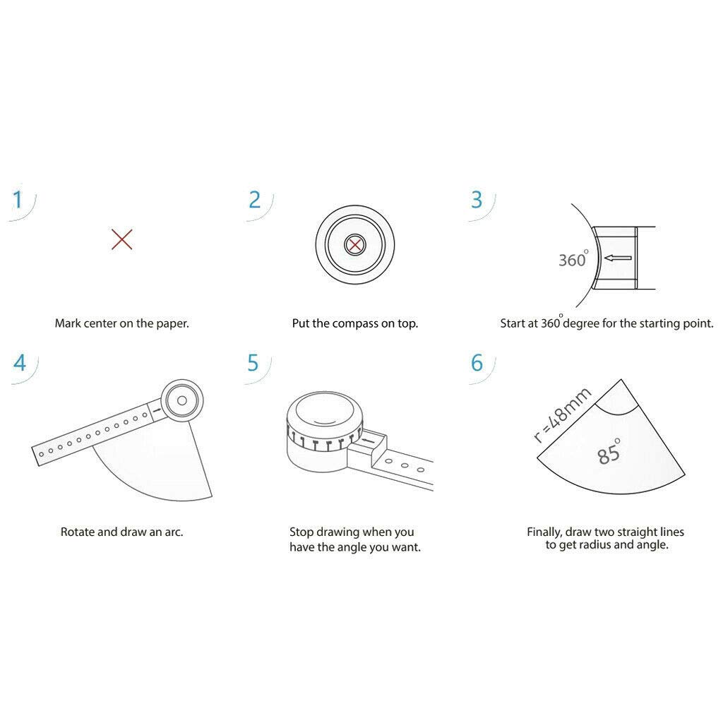 Forniture Per L Istruzione Matematica Misuratore Righello Magnete Disegno Multi Funzione Righello Disegno Bussola Misuratore Fai Da Te Strumento Da Disegno Materiale Didattico Nero Qassem Net