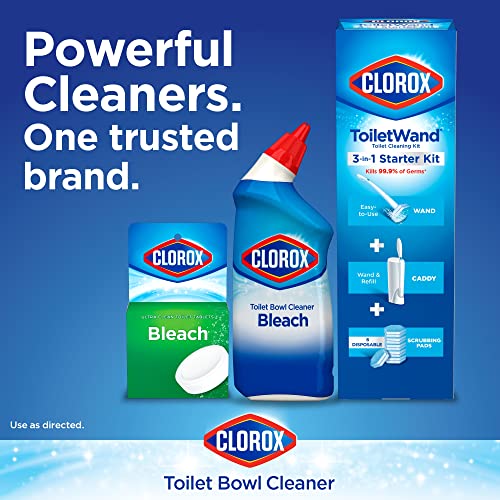 Clorox Toilet Bowl Cleaner, Clinging Bleach Gel, Rain Clean 24 Ounces