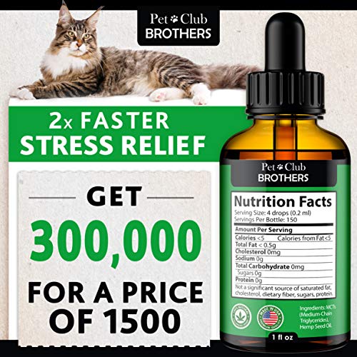 Hemp Oil for Dogs & Cats 300,000 - Premium Hemp Seed Oil - Grown & Made in USA - Supports Hip & Joint Health - Natural Stress & Anxiety Relief - Pet Omega 3, 6 & 9-1 fl oz (30ml)