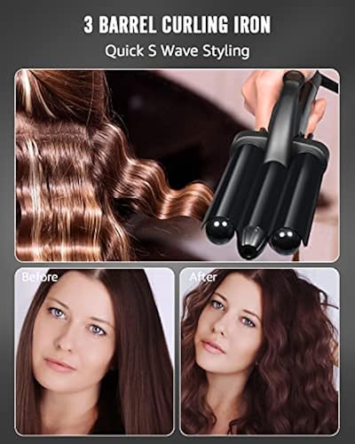 Hair Waver, Barrel Curling Iron for Beachy Waves, Hair Crimper