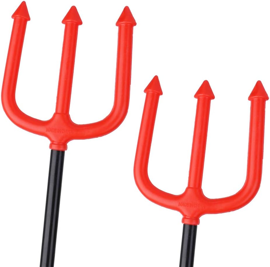Red pitchfork Halloween Costumes Viking weapon toys prop for kids girls