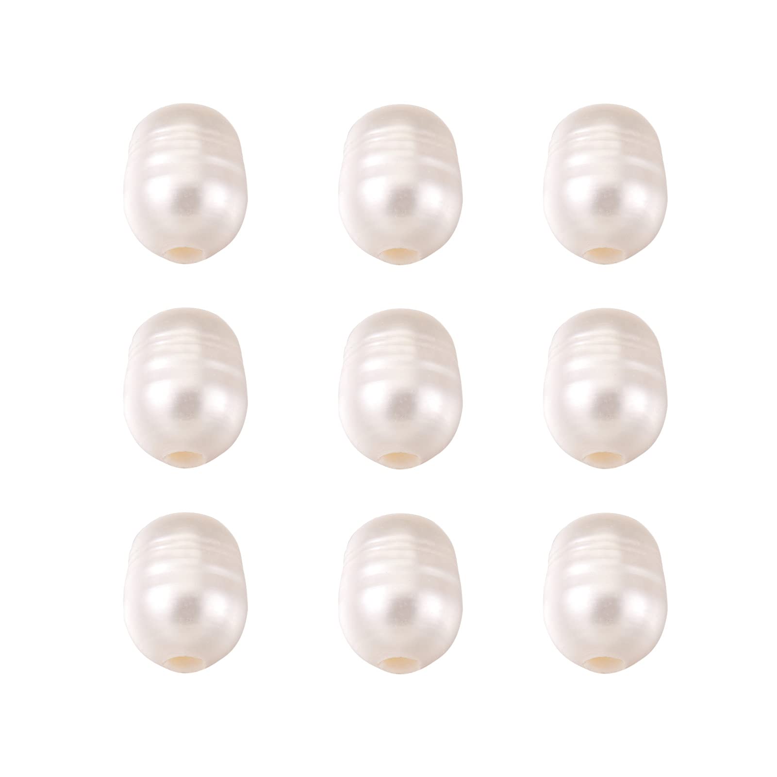 Photo 1 of 100Pcs Natural Freshwater Pearl Beads Baroque Irregular Pearls for Crafting, Large Hole Oval Loose Beads 7-10mm for Necklace Bracelet Earring Jewelry Making, Seashell Color