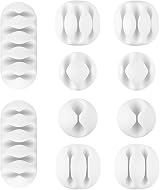 U-horizon White Cable Tidy Clips 10 Pack Desktop Cord Holder Organizer view 1