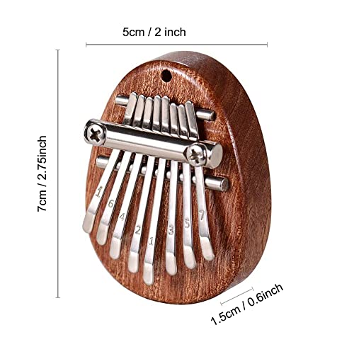 Kalimba Thumb Piano 8 Keys - Mini Finger Piano Marimba with Hammer Lanyard Musical Instruments Solid Wood Mibra Birthday Christmas Gifts for Kids Daughter Son Beginners