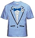 Men's Light Blue Tuxedo T-Shirt With Ruffles #2