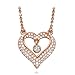 LADY COLOUR Dancing Stone Heart Necklace Ture Love Rose Gold Pendant Necklace Swarovski Crystals Jewelry for Women Birthday Gifts for Her for Wife Girlfriend Mothers Day Xmas Gifts