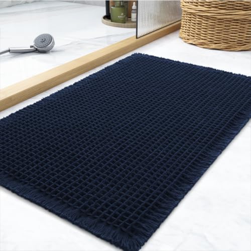 Tchdio Waffle Bath Mat Rug Absorbent Non