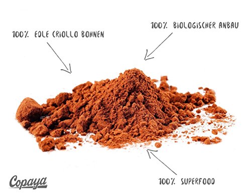 Copaya Kakaopulver BIO 5Kg, Rohes Kakao Pulver aus biologischem Anbau, UngesüÃt, Unverwechselbares & Intensives Aroma, Aus Hochwertigen Kakaobohnen, 11% Fett, Stark Entölt, 5000g 5x 1000g – Bild 5