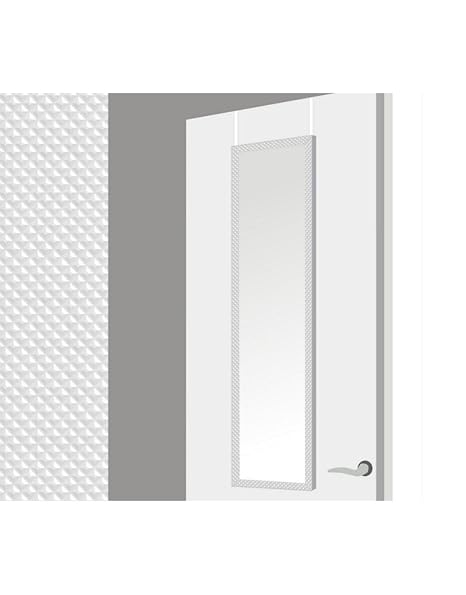 Homeline Weiß Türspiegel mit geometrischen Formen.