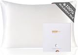 ZIMASILK 100% Mulberry Silk Pillowcase 19 Momme 6A Standard 50x75cm White