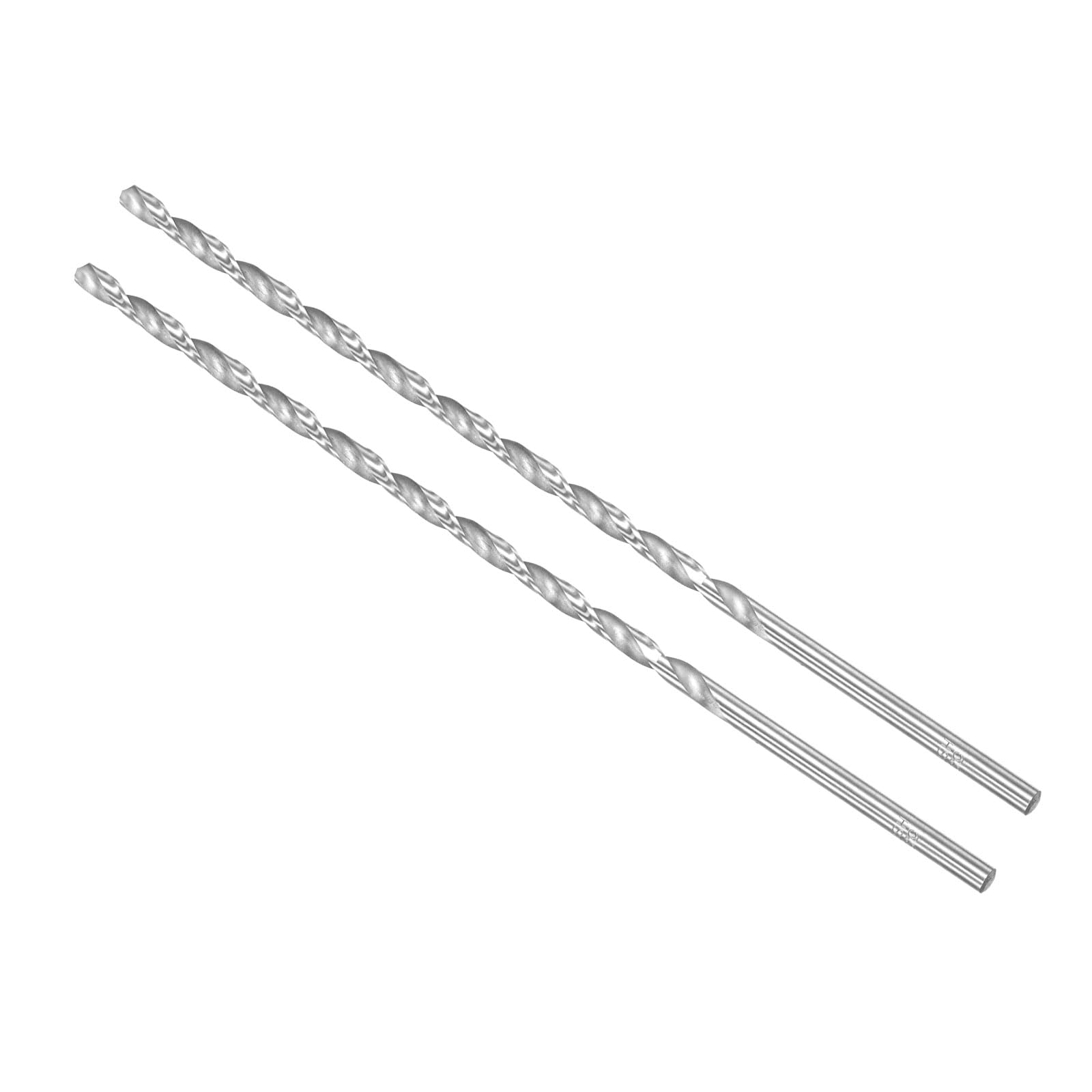 CoCud Extra Long High Speed Steel Twist Drill Bits, 5.5mm Diameter 300mm Length, Straight Twist Jobber Drill Bit - (Applications: for Metal Woodwork Plastic Aluminum), 2-Pieces
