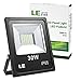 LE 20W LED Flood Lights, IP65 Waterproof, Outdoor Security Light, Daylight White 5000K, 110 Degree Beam Angle, Plug in Floodlights for Home, Backyard, Patio, Garden, Tree and More