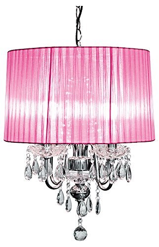 Beaumont 4 Light Chandelier, Glass, Pink