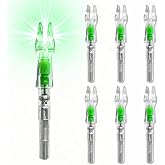 6 Pack X Lighted Arrow Nocks LED Archery Nocks for .204" 5.2mm Shafts | Auto-Illuminated LED with ON/OFF Switch, High Visibility, Impact Resistant for Low Light Hunting &amp; Target Practice