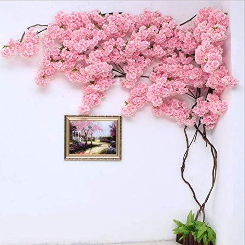 家の庭の装飾 豪華な造花ピンクの桜の木の偽のツル