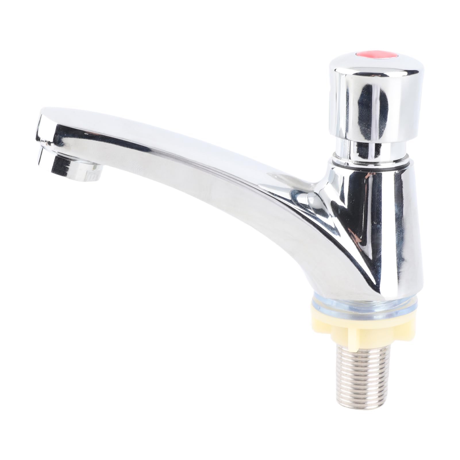 Auto Off Faucet Push Button Faucet Plated Self Closing Water Saving Time Delay Basin Sink Tap Faucet Female Thread G1/2 for Public Ktchen Bathroom