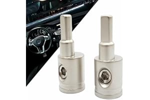 Car Audio Power Wire Reducer – 4-Gauge to 8-Gauge Amp Input Terminal Adapter, Zinc Alloy Construction, Gold/Silver Finish, 2-