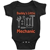GKrepps Daddy's Little Mechanic Baby Boy Girl Clothes Newborn Organic Bodysuit Romper