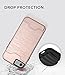 Teelevo Wallet Case for iPhone 7 / iPhone 8 - Dual Layer Shock Absorbent Case with Card Slot Holder and Kickstand for Apple iPhone 7 (2016) / iPhone 8 (2017) - Rose Gold