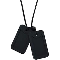 Sensory Chew Necklace for Kids or Adults, Silicone Dog Tag Pendant Chewy for Autism ADHD SPD PICA and Oral Motor Chewing Biti