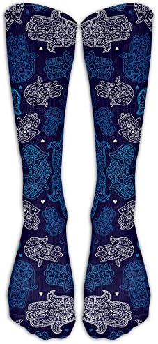 Hamsa Hand Of Moroccan Arabic Ornament Pattern Graduated Compression Socks For Women And Men - Best Medical, Nursing, Travel &amp; Flight Socks